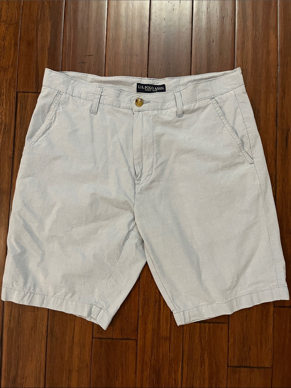 U.S. Polo Assn. Men's Pale Blue Flat Front Shorts